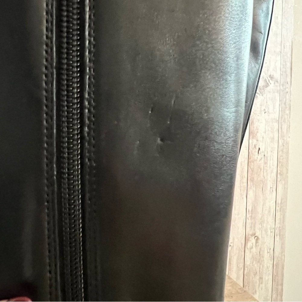 Coach Easton Tall Equestrian Black Leather Boots Gold Buckle Sophisticated 9 - Picture 5 of 10
